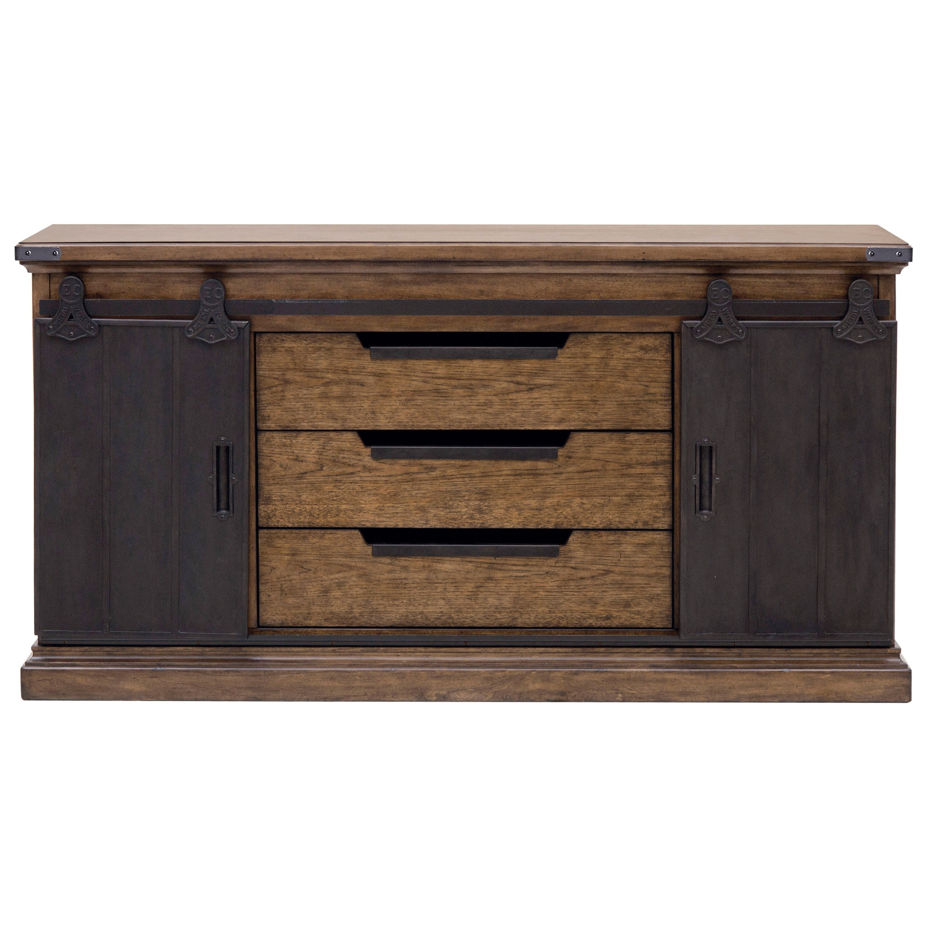 Pulaski Furniture Weston Loft P001302 Buffet with 2 Sliding Barn Door